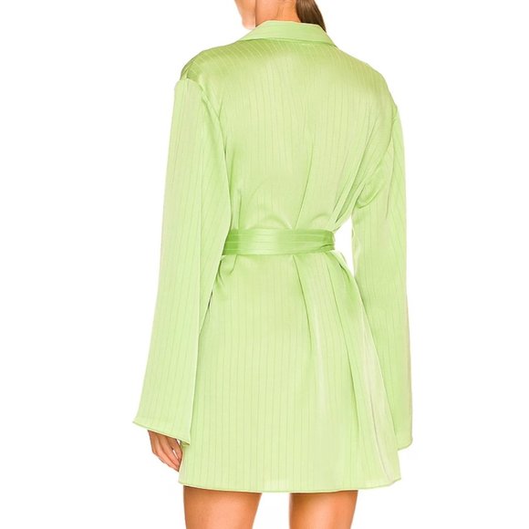 ✨ SALE✨ NWT LPA REVOLVE Dress Shirt with Waist Tie Dress - Green - Picture 3 of 6